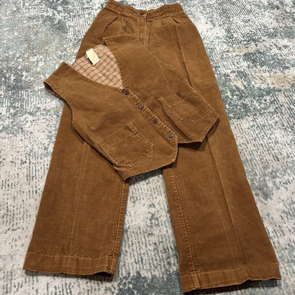 Vintage 70s Tom Boy of California Corduroy Suit Set - Vest & Wide Leg Pants